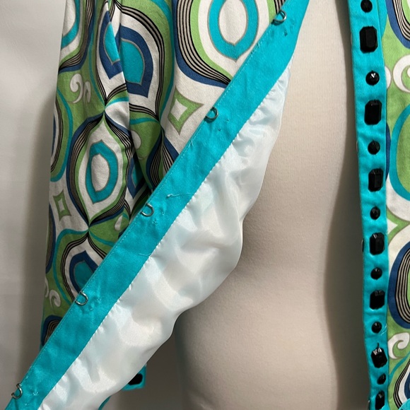 Silkland blazer jacket petite retro boho colorful lightweight may be a size M-L - Picture 6 of 12